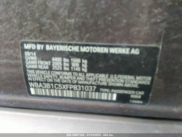 BMW 3 Series 320i 2015 WBA3B1C5XFP831037 Image 9