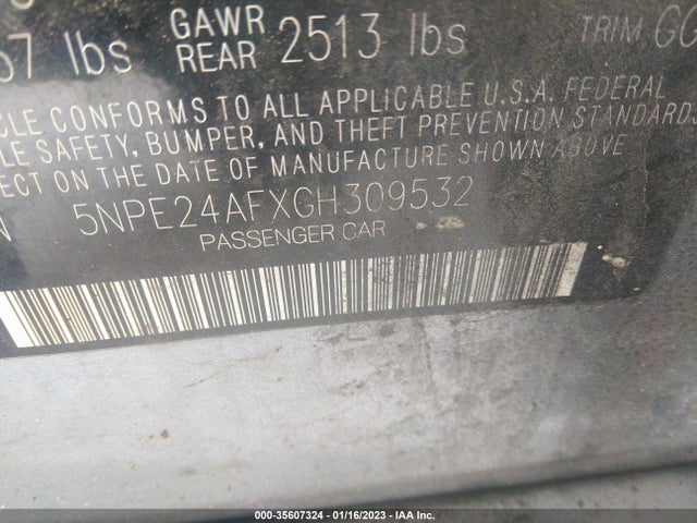 Hyundai Sonata 2.4l Se 2016 5NPE24AFXGH309532 Image 10