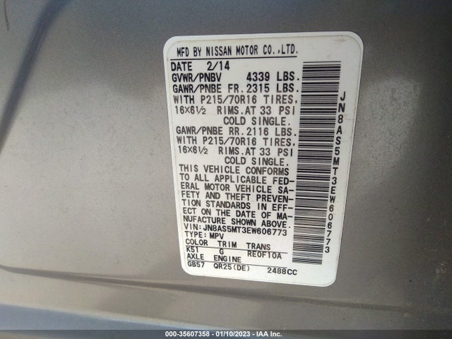 Nissan Rogue Select S 2014 JN8AS5MT3EW606773 Image 10