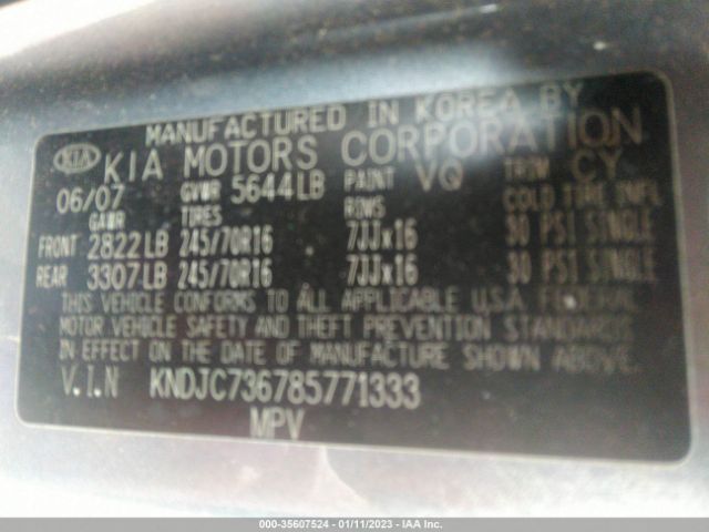 KNDJC736785771333 KIA SORENTO EX
