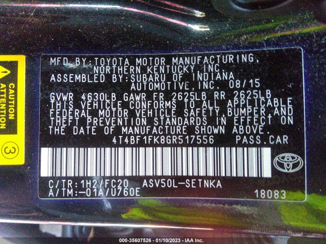 2016 Toyota Camry, VIN: 4T4BF1FK8GR517556