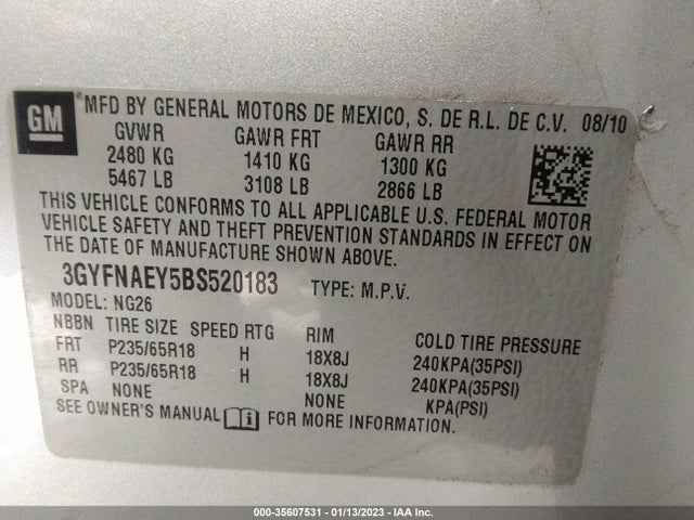 Cadillac SRX 2011 3GYFNAEY5BS520183 Image 8