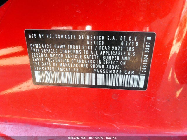 2019 Volkswagen Jetta, VIN: 3VWC57BU1KM065198