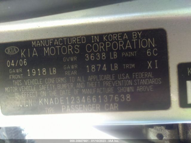 KNADE123466137638 KIA Rio