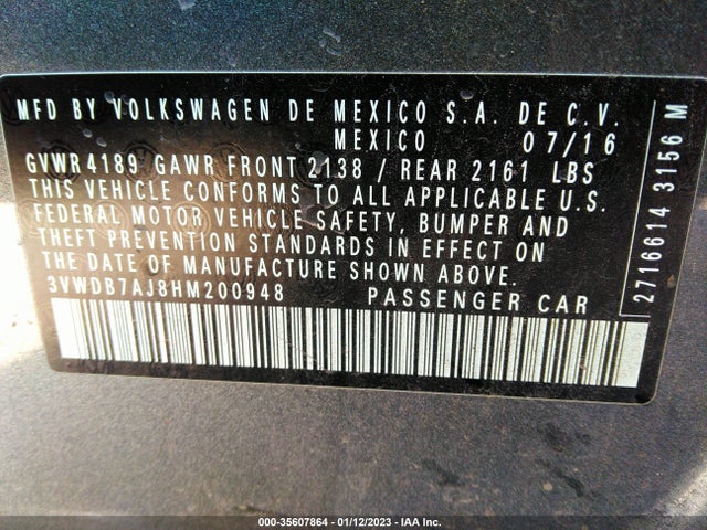 Volkswagen Jetta 1.4t Se 2017 3VWDB7AJ8HM200948 Image 10