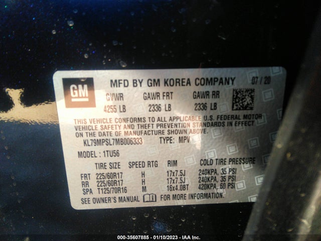 Chevrolet Trailblazer Lt 2021 KL79MPSL7MB006333 Image 9