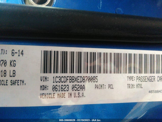 Dodge DART SXT 2014 1C3CDFBBXED870085 Image 9