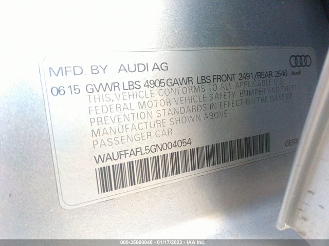WAUFFAFL5GN004054 Audi A4 Premium Plus