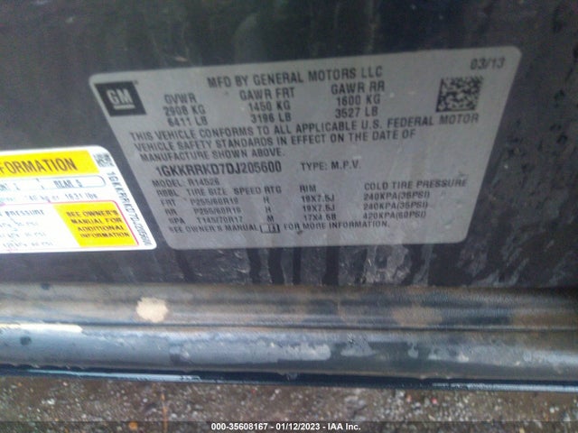 GMC ACADIA SLT 2013 1GKKRRKD7DJ205600 Image 10