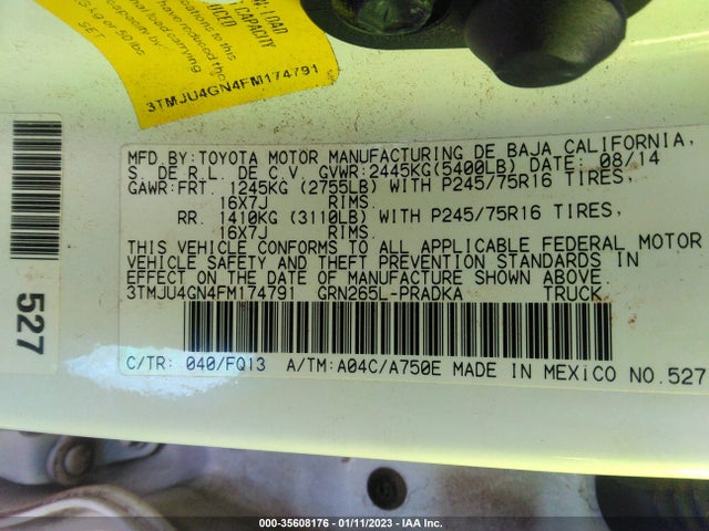 Toyota Tacoma Prerunner 2015 3TMJU4GN4FM174791 Image 10