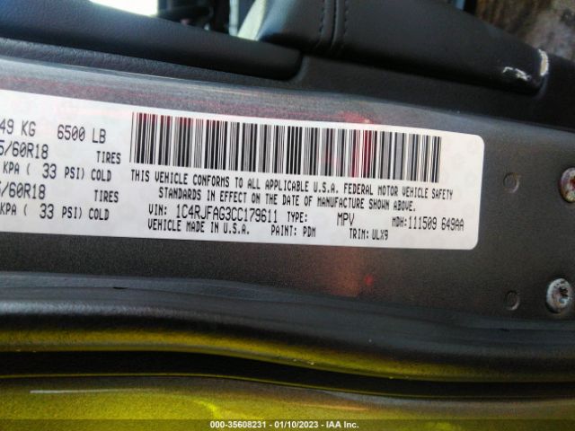 1C4RJFAG3CC179611 Jeep Grand Cherokee Laredo