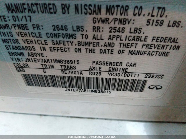 2017 Infiniti Q50, VIN: JN1EV7AR1HM838915