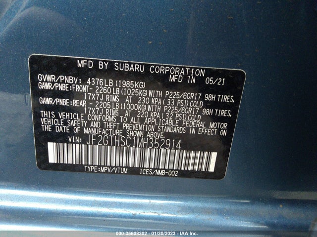 2021 Subaru Crosstrek, VIN: JF2GTHSC1MH352914
