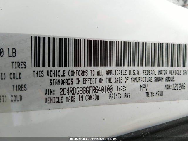 Dodge Grand Caravan Se 2015 2C4RDGBG6FR640100 Image 9