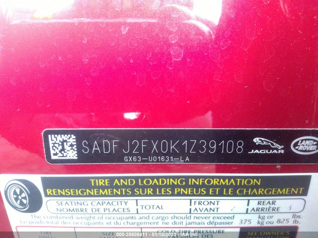 2019 Jaguar E-PACE, VIN: SADFJ2FX0K1Z39108