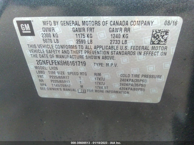 Chevrolet EQUINOX LT 2017 2GNFLFEK6H6161719 Image 9