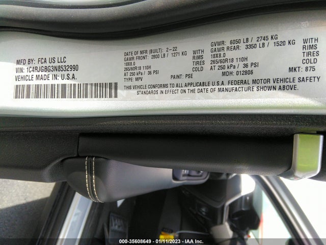 Jeep Grand Cherokee 2022 1C4RJGBG3N8532990 Image 11