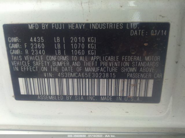 4S3BMCA65E3023815 Subaru Legacy 2.5i