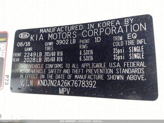 KNDJN2A26K7678392 KIA Soul Base