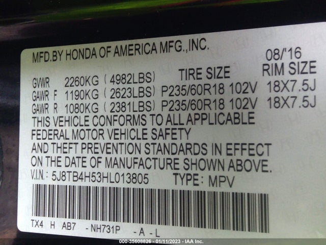 Acura Rdx W 2017 5J8TB4H53HL013805 Image 10