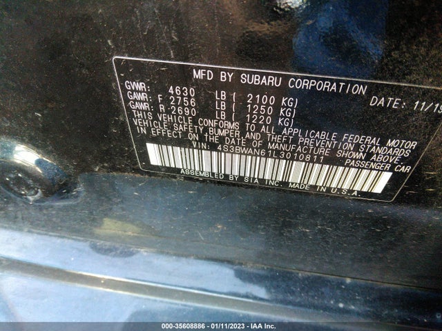 2020 Subaru Legacy, VIN: 4S3BWAN61L3010811
