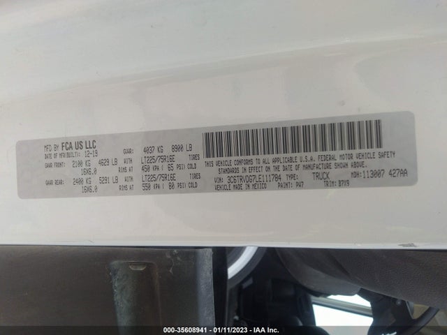 2020 Ram Promaster, VIN: 3C6TRVDG7LE111784