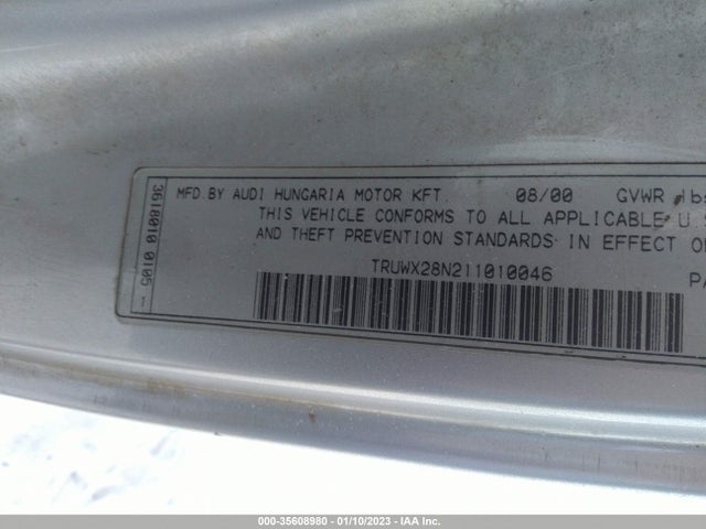 Audi TT 2001 TRUWX28N211010046 Image 10