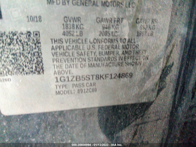 Chevrolet MALIBU LS 2019 1G1ZB5ST8KF124869 Image 10