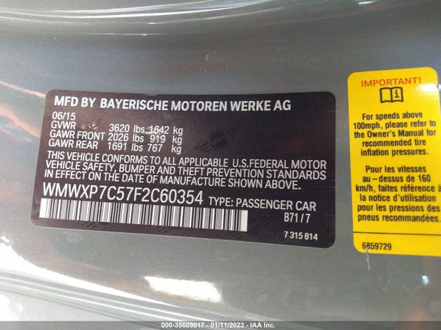 WMWXP7C57F2C60354 Mini COOPER HARDTOP