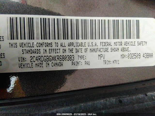 Dodge Grand Caravan Se 2019 2C4RDGBGXKR680383 Image 9