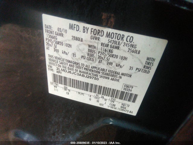 Lincoln MKX 2010 2LMDJ6JC3ABJ29750 Image 11