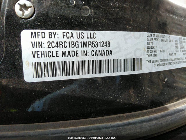 2021 Chrysler Pacifica, VIN: 2C4RC1BG1MR531248