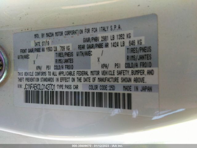 JC1NFAEK0L0143701 Fiat 124 Spider Abarth