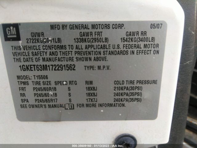 1GKET63M172291562 GMC Envoy Denali