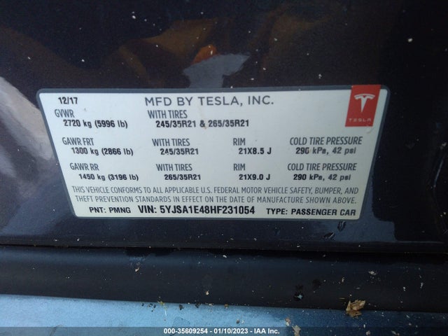Tesla Model S 100d/90d/75d/60d/p100d 2017 5YJSA1E48HF231054 Image 10