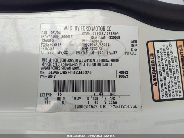 Lincoln Aviator 2004 5LMEU88H14ZJ45075 Image 10