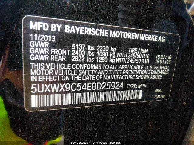 BMW X3 Xdrive28i 2014 5UXWX9C54E0D25924 Image 9