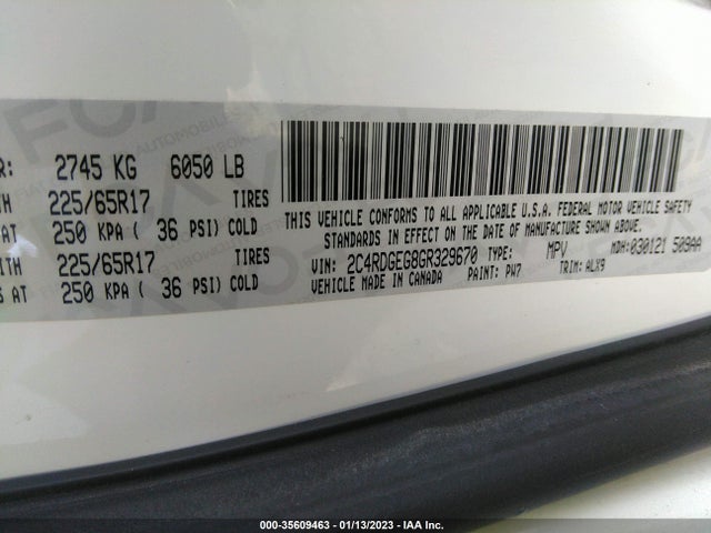 2016 Dodge Grand Caravan, VIN: 2C4RDGEG8GR329670