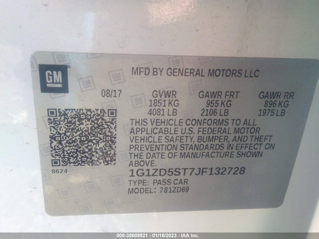 Chevrolet MALIBU LT 2018 1G1ZD5ST7JF132728 Image 9