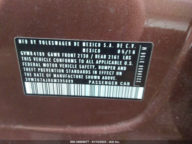 3VW267AJ8GM395699 Volkswagen Jetta Sedan 1.4t S