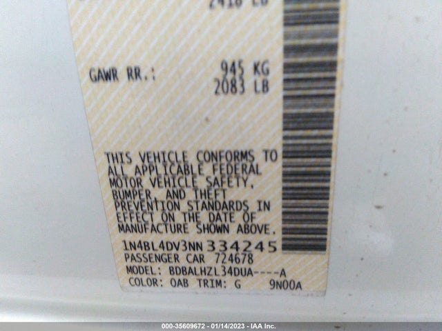 Nissan Altima 2022 1N4BL4DV3NN334245 Image 22