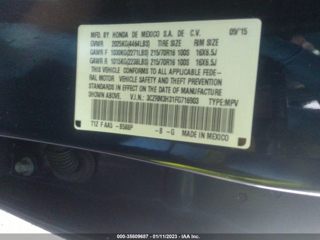 Honda CR-V LX 2015 3CZRM3H31FG716903 Image 9