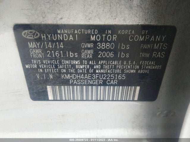 Hyundai ELANTRA SE 2015 KMHDH4AE3FU225165 Image 11