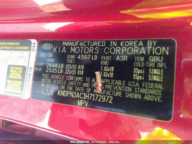 KNDPN3AC1H7172972 KIA Sportage Ex