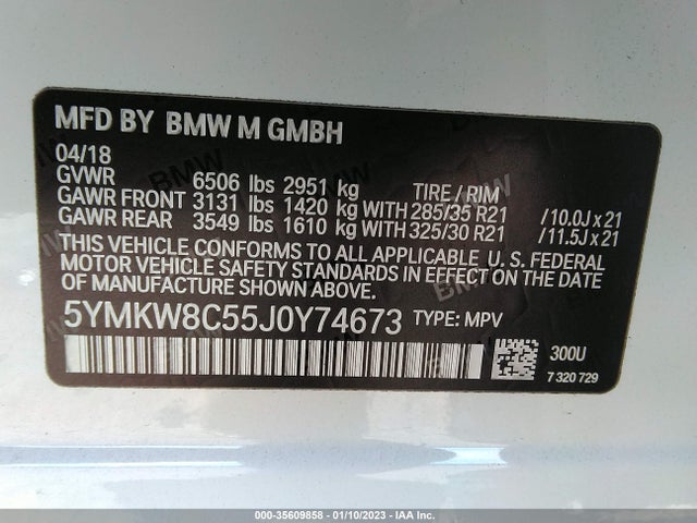 BMW X6 M 2018 5YMKW8C55J0Y74673 Image 11