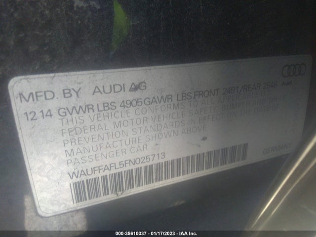 WAUFFAFL5FN025713 Audi A4 Premium Plus