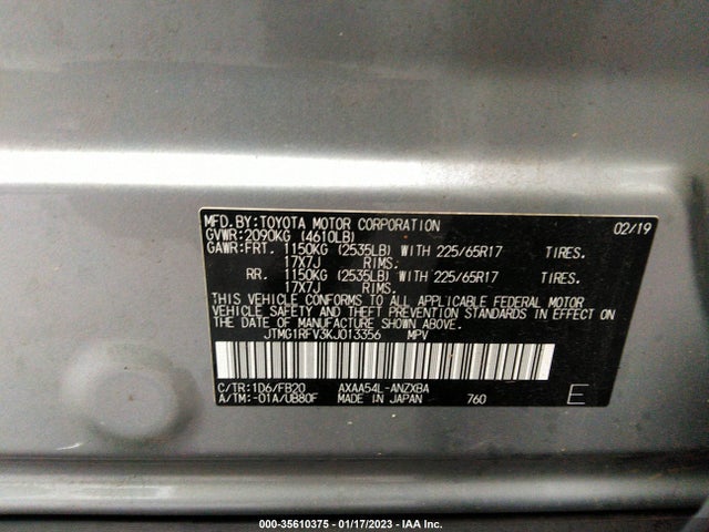 Toyota RAV4 LE 2019 JTMG1RFV3KJ013356 Image 10