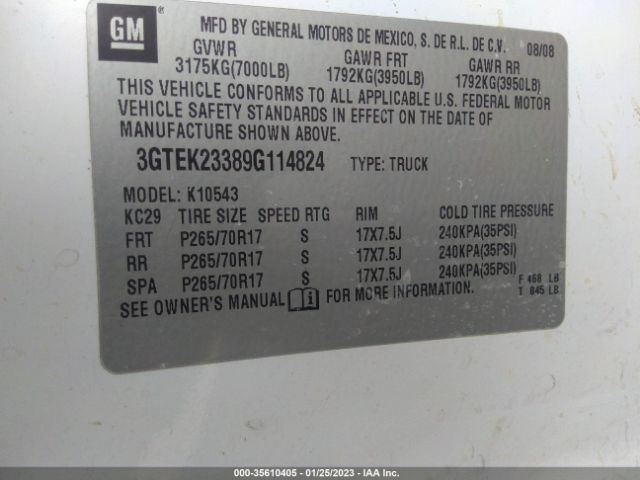 3GTEK23389G114824 GMC Sierra 1500 Sle