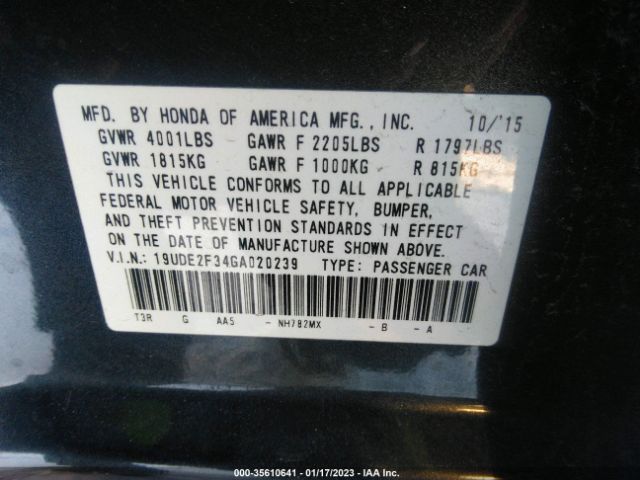 19UDE2F34GA020239 Acura ILX