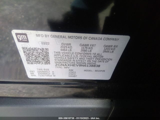 2GNAXHEV9N6138838 Chevrolet Equinox